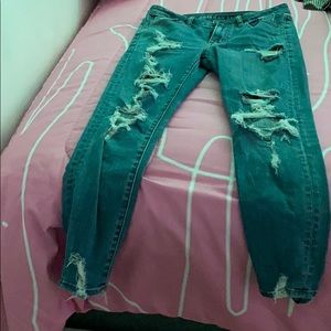 american eagle skinny ripped jeans size 6 xshort